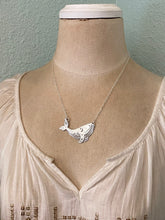 Load image into Gallery viewer, Sterling silver Humpback whale necklace - Celestial whale jewelry - Ocean mammal necklace
