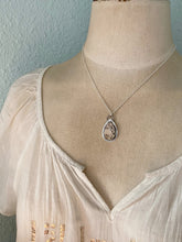 Load image into Gallery viewer, Sterling Silver Montana Agate necklace - Teardrop shape with textured background
