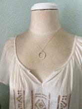Load image into Gallery viewer, Modern textured circle necklace - fine silver with sterling silver chain
