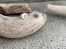 Load image into Gallery viewer, Tiny Sterling silver tree earrings - PNW earrings - Silver dot stud earrings
