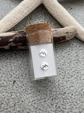 Load image into Gallery viewer, Tiny Sterling silver Mountain earrings - PNW earrings - Silver dot stud earrings
