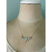 Load image into Gallery viewer, Humpback whale necklace - sterling silver with sea glass - genuine seafoam green sea glass
