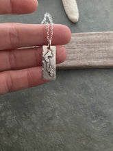 Load image into Gallery viewer, Sterling silver Whidbey Island Silhouette Bar Necklace 3D - with sterling silver cable chain
