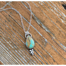 Load image into Gallery viewer, Sterling silver turquoise teardrop necklace - genuine gemstone necklace
