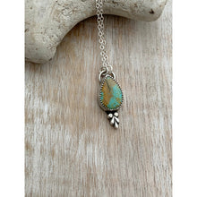 Load image into Gallery viewer, Sterling silver turquoise teardrop necklace - genuine gemstone necklace
