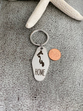 Load image into Gallery viewer, Whidbey Island Motel keychain - engraved stainless steel - home
