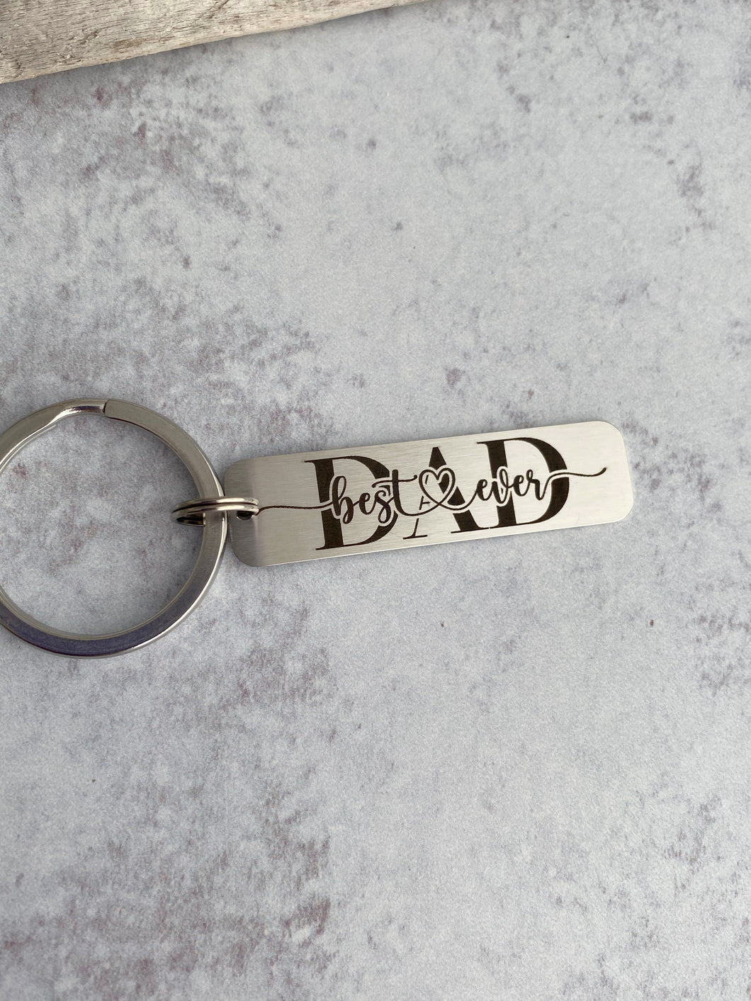 Best dad ever keychain - Grandpa, Father, Papa, Dad or Daddy engraved stainless steel keyring