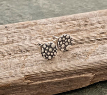 Load image into Gallery viewer, Silver Pebble Earrings - Fine and Sterling silver textured stud earrings
