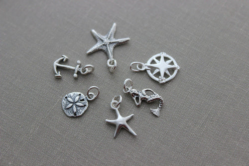 Add a 925 sterling silver beach charm to any sterling necklace or bracelet in my shop