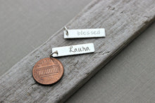 Load image into Gallery viewer, Add a Sterling Silver name bar Charm to Any sterling Charm Necklace in My Shop
