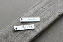 Load image into Gallery viewer, Add a Sterling Silver name bar Charm to Any sterling Charm Necklace in My Shop
