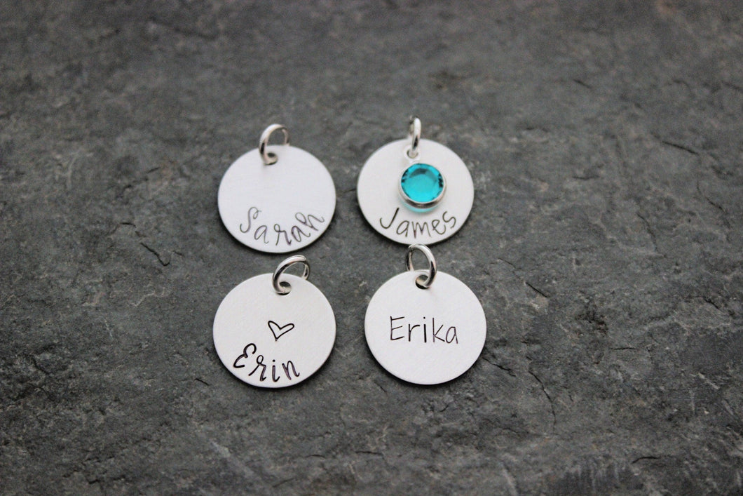 Add a sterling silver name Charm