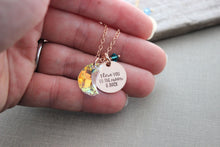 Load image into Gallery viewer, love you to the moon &amp; back necklace -  Rose gold fill, sterling silver or 14k gold filled - Swarovski crystal moon and birthstones
