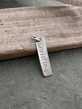 Load image into Gallery viewer, Stainless steel bar charm - personalize with name - skinny bar charm - custom made - add to necklace in my shop
