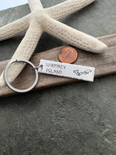 Load image into Gallery viewer, Whidbey Island Keychain - Aluminum Hand Stamped Whidbey Bar Key Chain - Gift for Him - Hometown - Washington State
