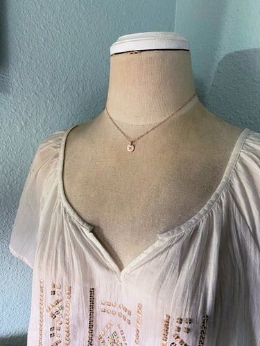 Mini Personalized Initial Necklace - 14k rose gold fill, 14k gold fill or 925 sterling silver - Simple Monogram birthday Gift for her