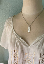 Load image into Gallery viewer, Whidbey Island Necklace - Choice of Silver or Gold pewter organic shaped skinny tag - stainless steel chain - Whidbey Island with Heart
