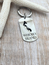 Load image into Gallery viewer, Whidbey Island dog tag Keychain - Stainless steel engraved Whidbey Key Chain - Gift for Him - Hometown - Washington State
