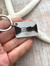 Load image into Gallery viewer, Deception Pass bridge Whidbey Island Keychain - Stainless steel engraved Whidbey Key Chain - Washington State - small rectangle
