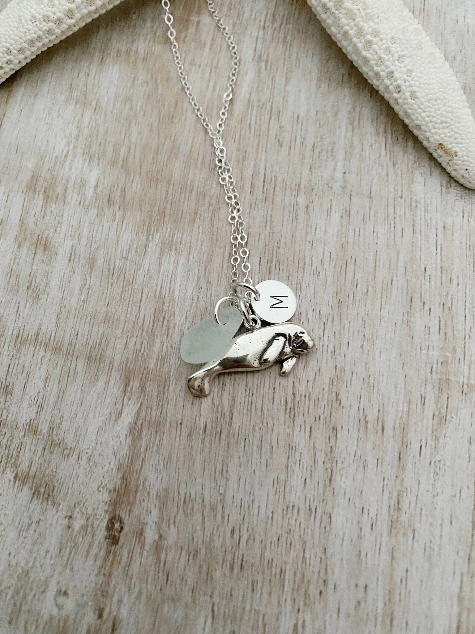 Personalized Sea Glass Initial Necklace