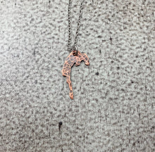 Load image into Gallery viewer, Camano Island Outline Necklace -  Washington State Rustic Copper with stainless steel chain - PNW
