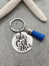 Load image into Gallery viewer, you got this keychain - stainless steel engraved Key Chain -  with tassel charm - gift for friend - motivational gift
