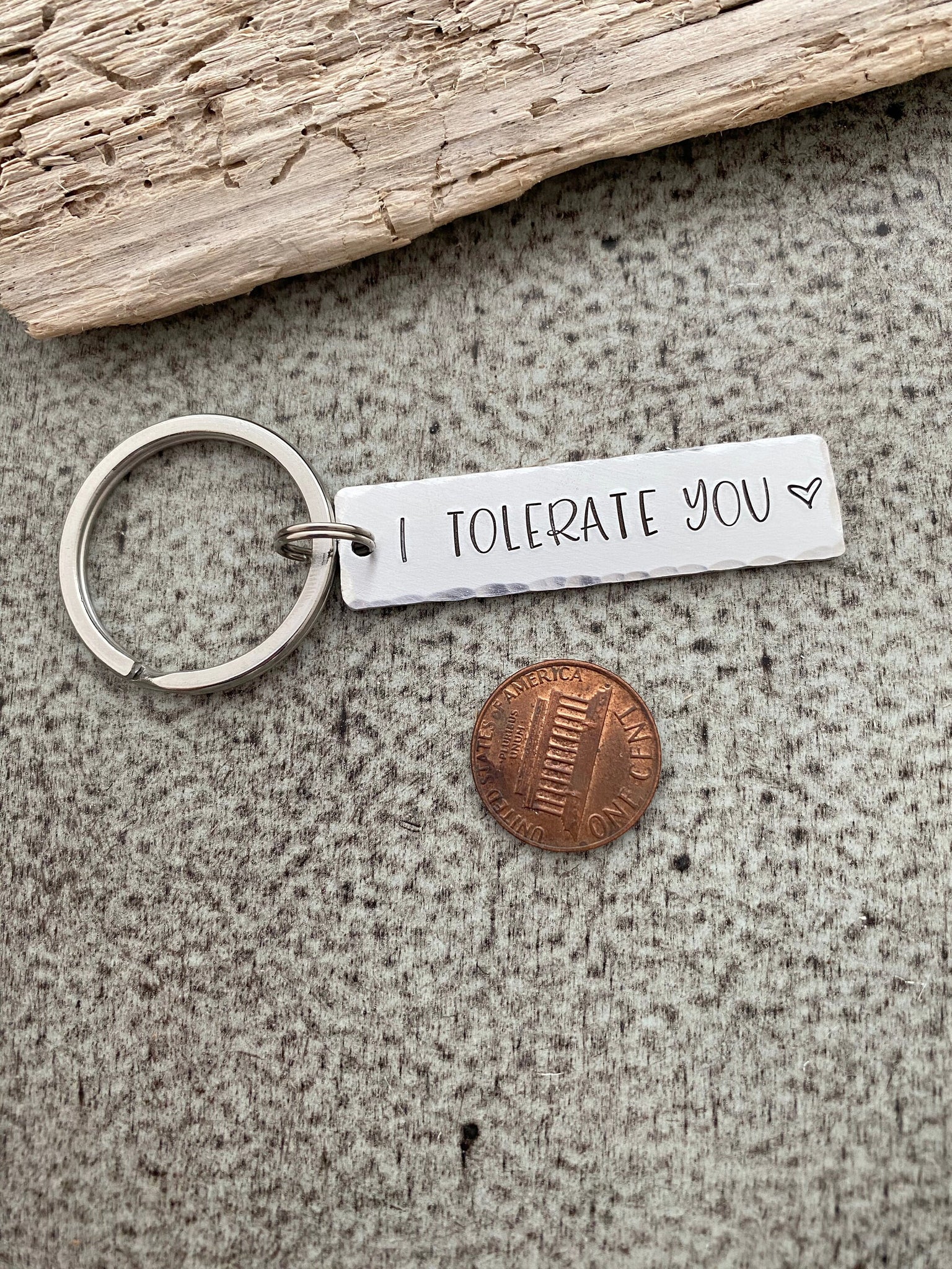 I tolerate you keychain - aluminum silver Keychain - Valentine's Day G –  Beach Cove Jewelry