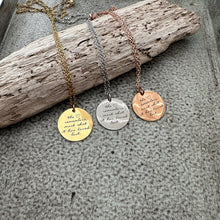 Load image into Gallery viewer, the heart remembers most what it has loved best - memorial necklace - necklace in memory of - engraved stainless steel pendant
