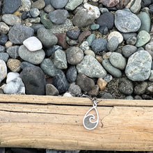Load image into Gallery viewer, Whidbey Island beach sand necklace, stainless steel wave necklace with beach sand, Washington State, Home necklace, Beach jewelry, wave gift
