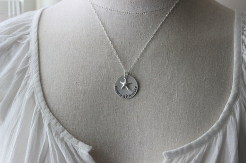 make a difference - the starfish story - all .925 sterling silver necklace - hand stamped Beach Jewelry - Teacher Appreciation Gift -