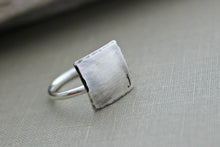 Load image into Gallery viewer, Sterling Silver Initial Ring, Hand stamped, Personalized ring, square ring
